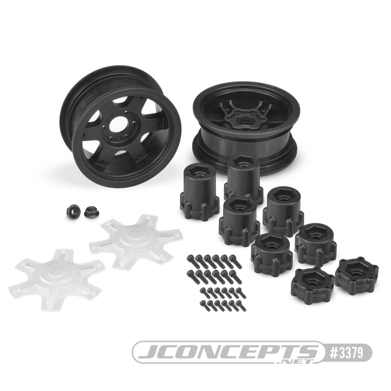 JConcepts Dragon 2.6" mega truck whl w/ adpts, discs (blk) (2)