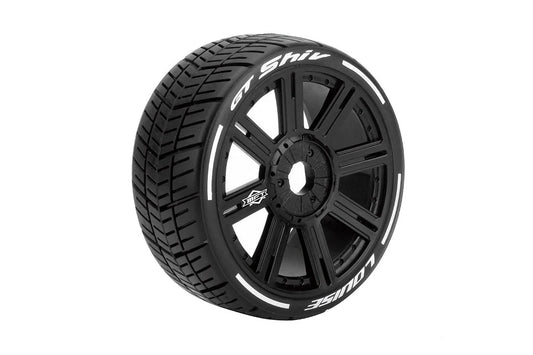 Louise Tires & Wheels 1/8 GT-SHIV Soft Spoke/Black HEX 17mm Belted (MFT) (2)