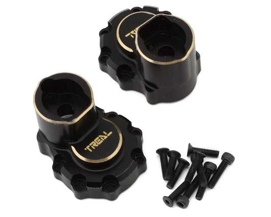 Treal Hobby Brass Rear Inner Portal Housing Covers for Traxxas TRX-4 (Black) (2) (42.75g)