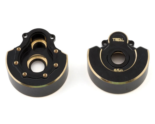 Treal Hobby Heavy Brass Outer Portal Housing Covers for Traxxas TRX-4 (Black) (2) (95g)