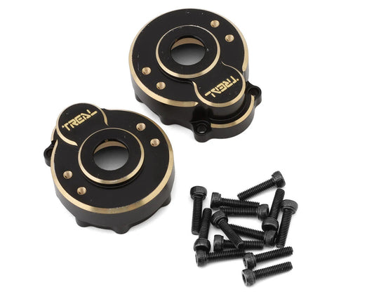 Treal Hobby Heavy Brass Outer Portal Housing Covers for Traxxas TRX-4 (Black) (2) (42g)