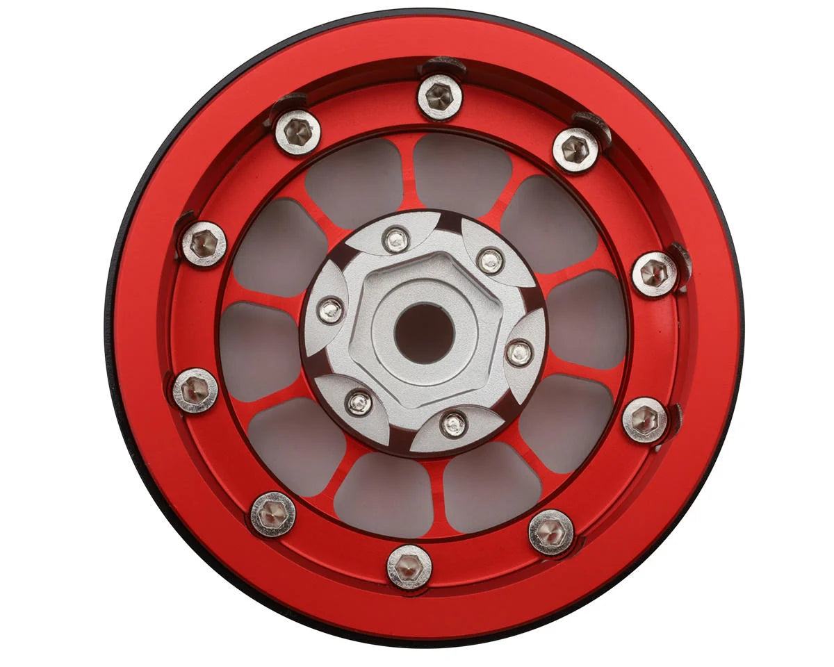 Treal Hobby Type A 1.9'' Spoked Beadlock Wheels (Red) (2)