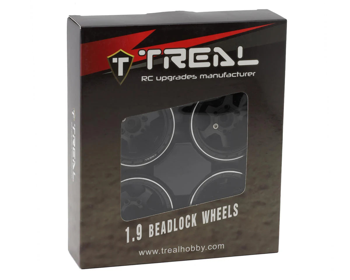 Treal Hobby Type H 1.9" 6-Spoke Beadlock Wheels (Black) (4)