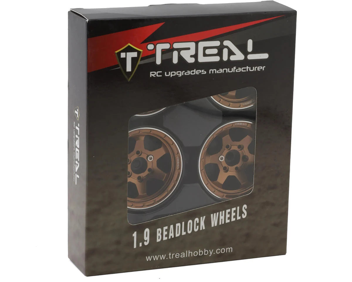 Treal Hobby Type H 1.9" 6-Spoke Beadlock Wheels (Copper) (4)