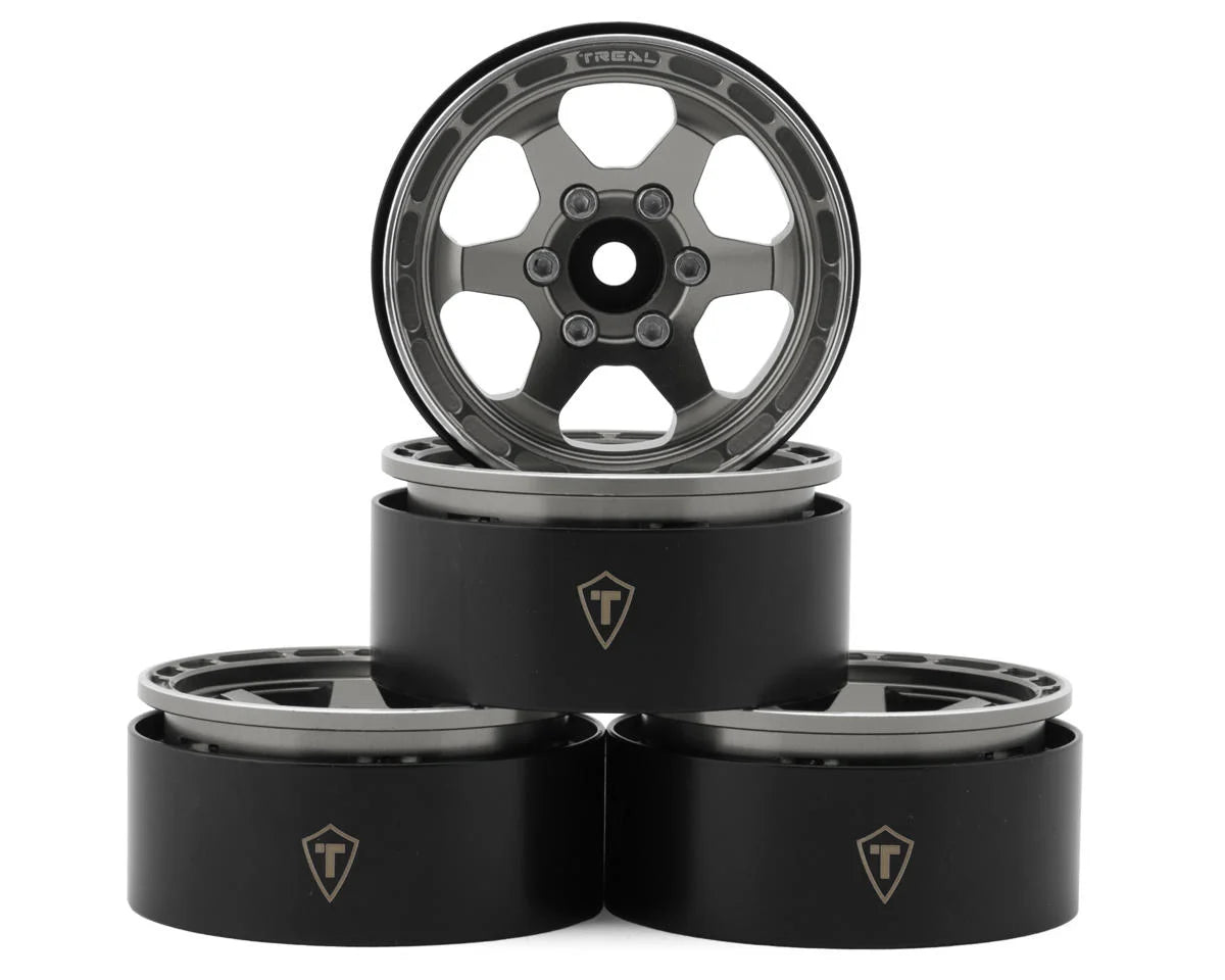 Treal Hobby Type H 1.9" 6-Spoke Beadlock Wheels (Grey) (4)