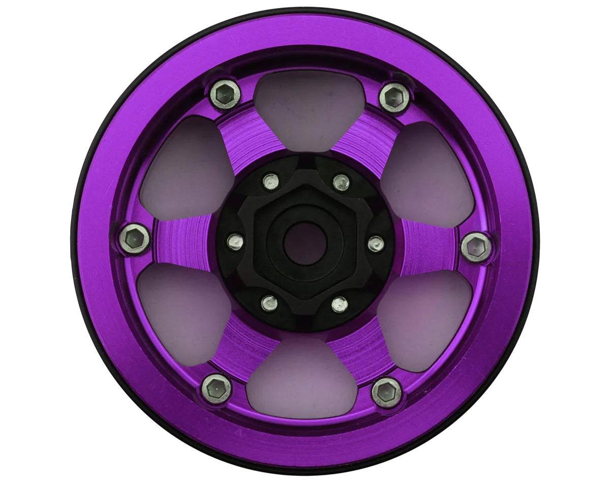 Treal Hobby Type H 1.9" 6-Spoke Beadlock Wheels (Purple) (4)