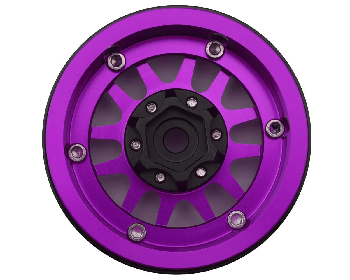 Treal Hobby Type L 1.9" V-Spoke Beadlock Wheels (Purple) (4)