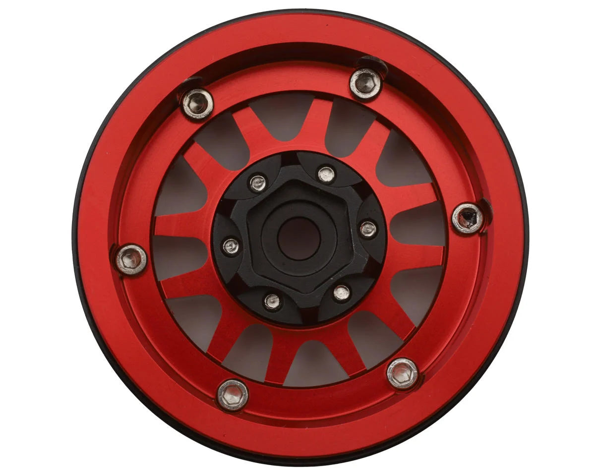 Treal Hobby Type L 1.9" V-Spoke Beadlock Wheels (Red) (4)