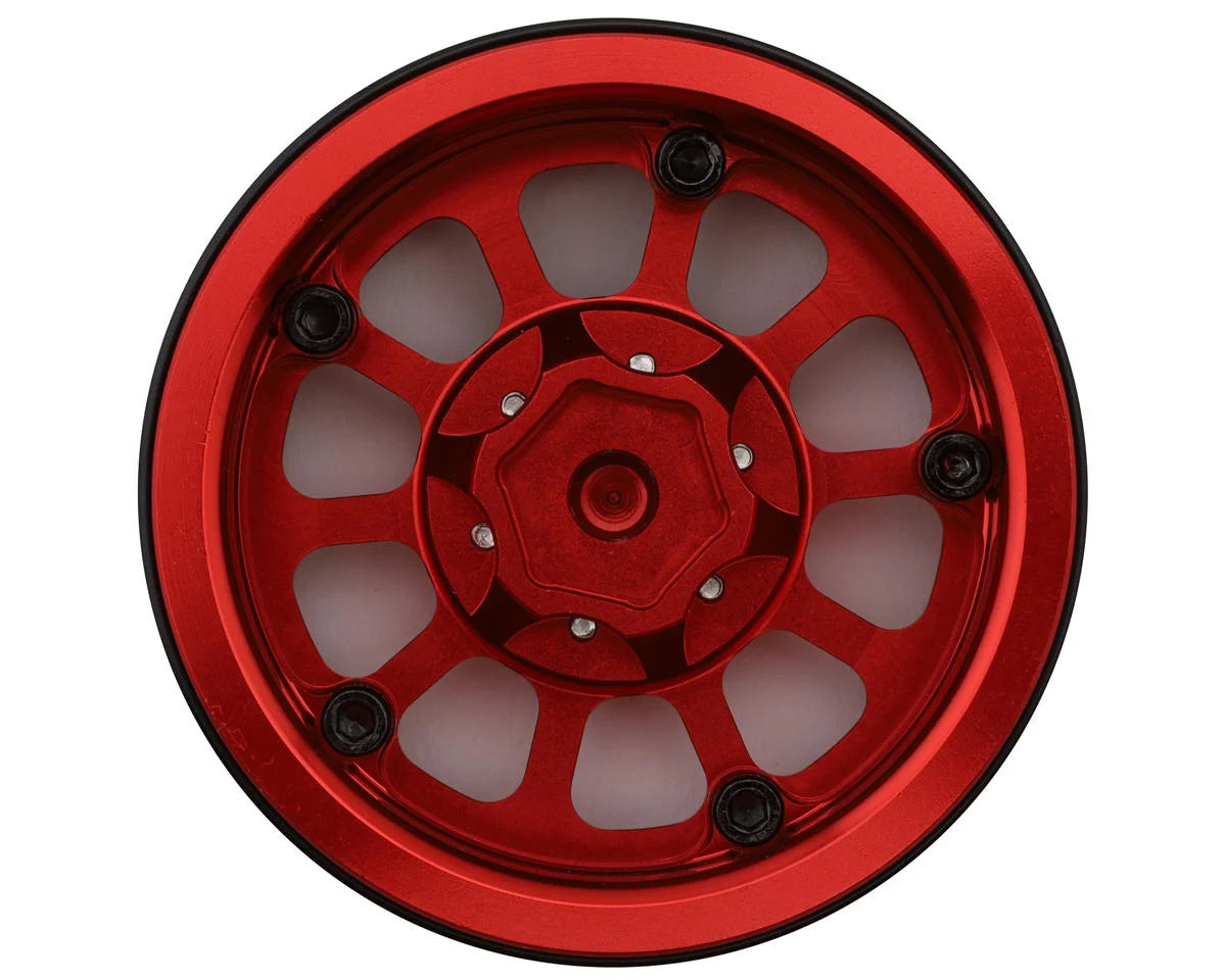 Treal Hobby Type V2 1.9" Beadlock Wheels (Red/Silver) (4)