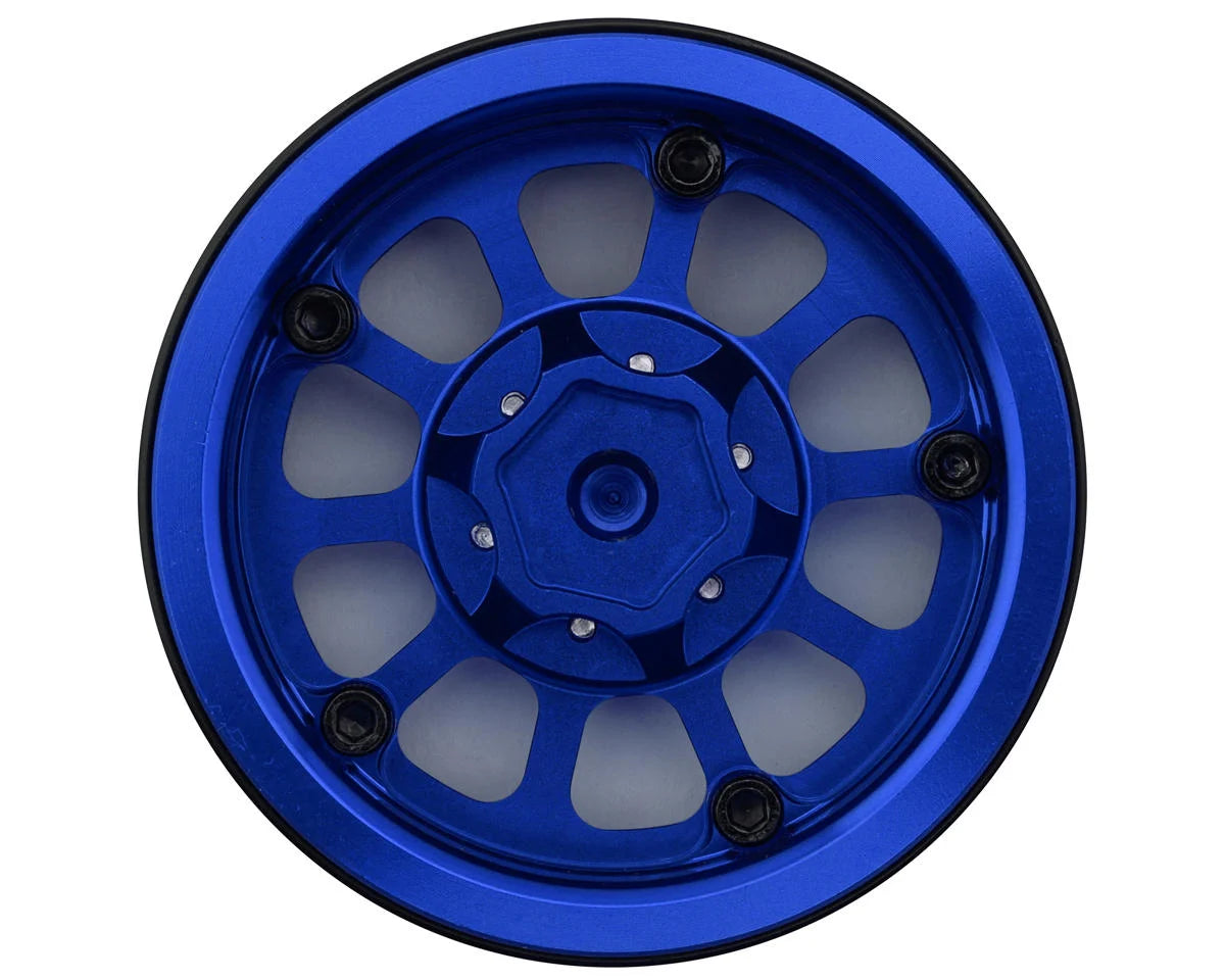 Treal Hobby Type V2 1.9" Beadlock Wheels (Blue/Silver) (4)