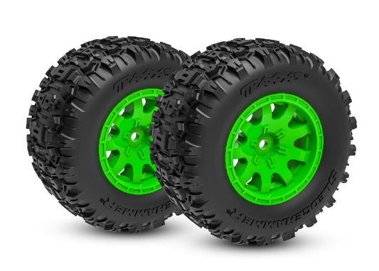 Traxxas Tires & wheels, assembled (rear)(2)