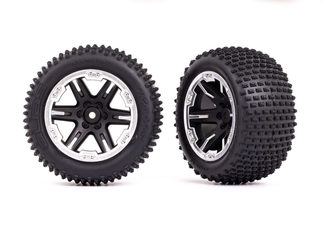 Traxxas Rear Black/Satin Beadlock w/ Alias Tires