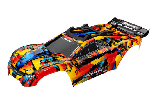 Traxxas Body, Rustler 4x4 VXL, Solar Flare (painted, decals)