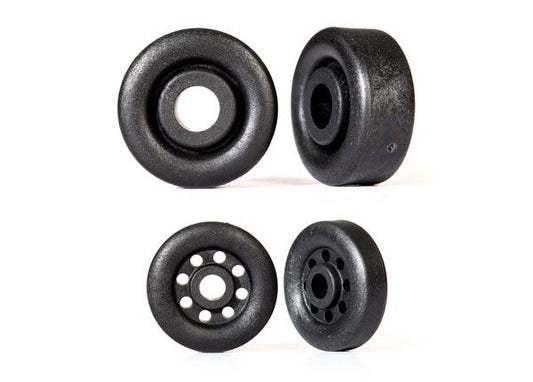 Traxxas Wheels, wheelie bar, black (26mm (2), 18mm (2))