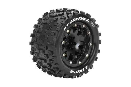 Louise Tires & Wheels Beadlock 2.8" 1/10 MT-UPHILL Soft Black Arrma offset HEX 14mm Belted (MFT) (2)