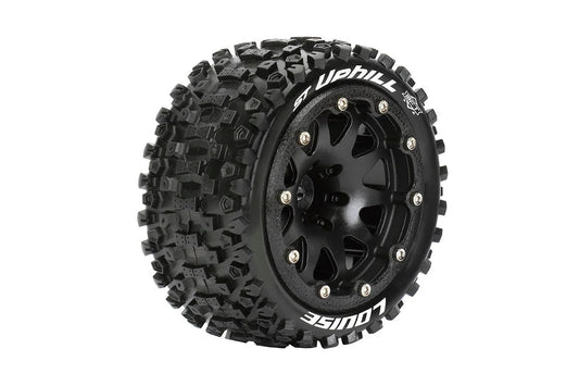 Louise Tires & Wheels Beadlock 2.8" 1/10 ST-UPHILL Soft Black 0 offset HEX 12mm Belted (MFT) (2)