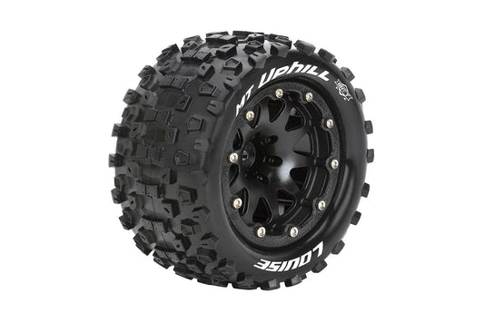 Louise Tires & Wheels Beadlock 2.8" 1/10 MT-UPHILL Soft Black 0 offset HEX 12mm Belted (MFT) (2)