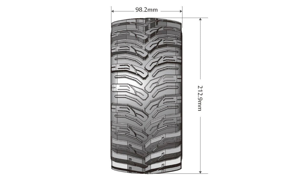 Louise Tires & Wheels X-CYCLONE on Black Wheels for ARRMA Kraton 8S (MFT) (2)Belted