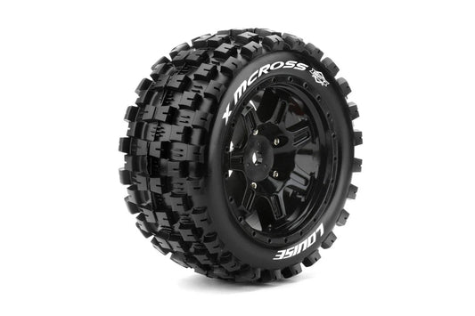 Louise Tires & Wheels X-MCROSS on Black Wheels for ARRMA Kraton 8S (MFT) (2) Belted