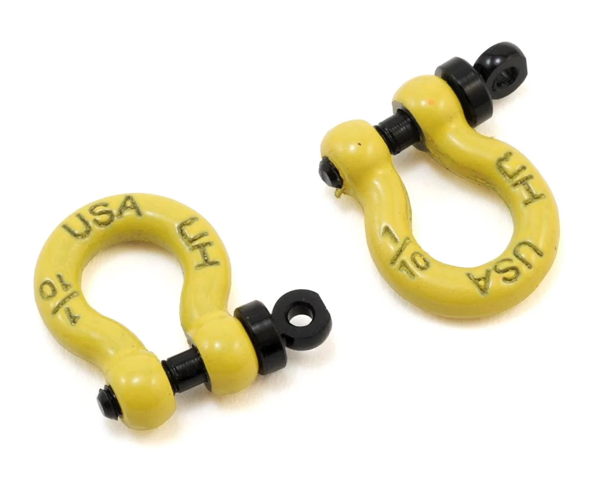 Hot Racing 1/10 Scale Aluminum D-Rings (Yellow) (2)