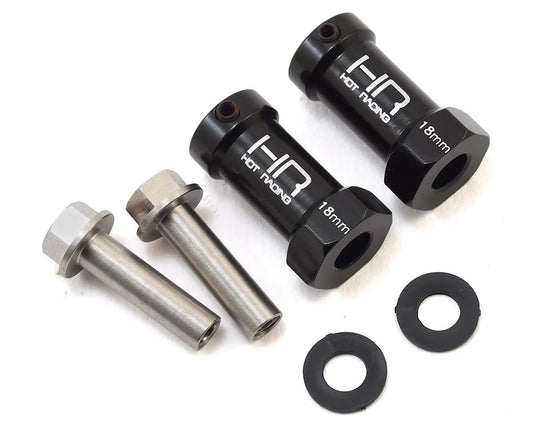 Hot Racing Axial Wheel Hub Extensions w/12mm Hex (Black) (2) (+18mm)