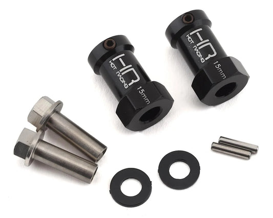 Hot Racing Axial Wheel Hub Extensions w/12mm Hex (Black) (2) (+15mm)