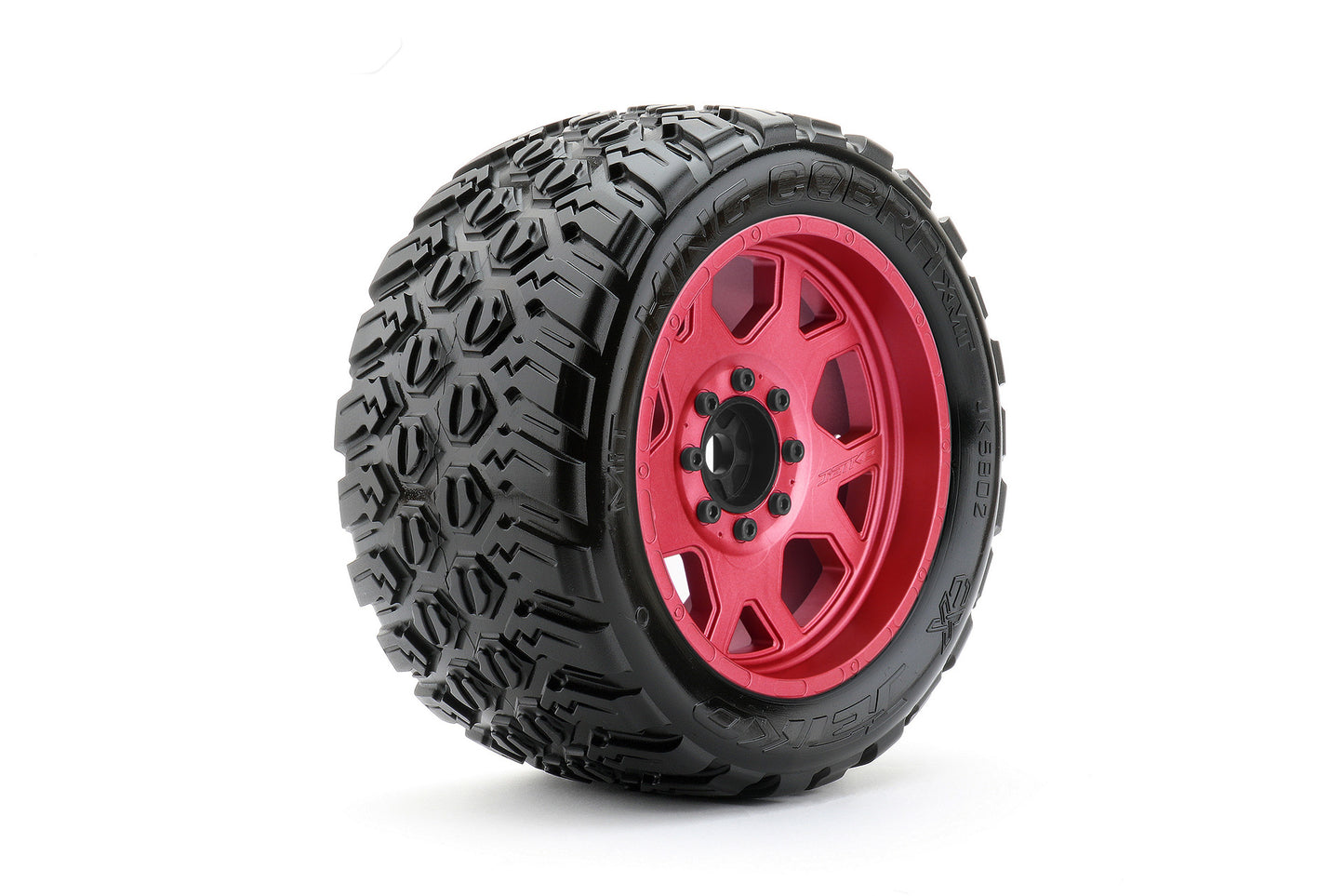 1/5 XMT EX-King Cobra Tires Mounted on Metal Claw Rims, Medium Soft, Glued, Belted, 24mm, for Traxxas X-Maxx