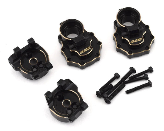 Samix TRX-4 Brass Rear Portal Drive Housing & Rear Hub Carrier Set (Black)