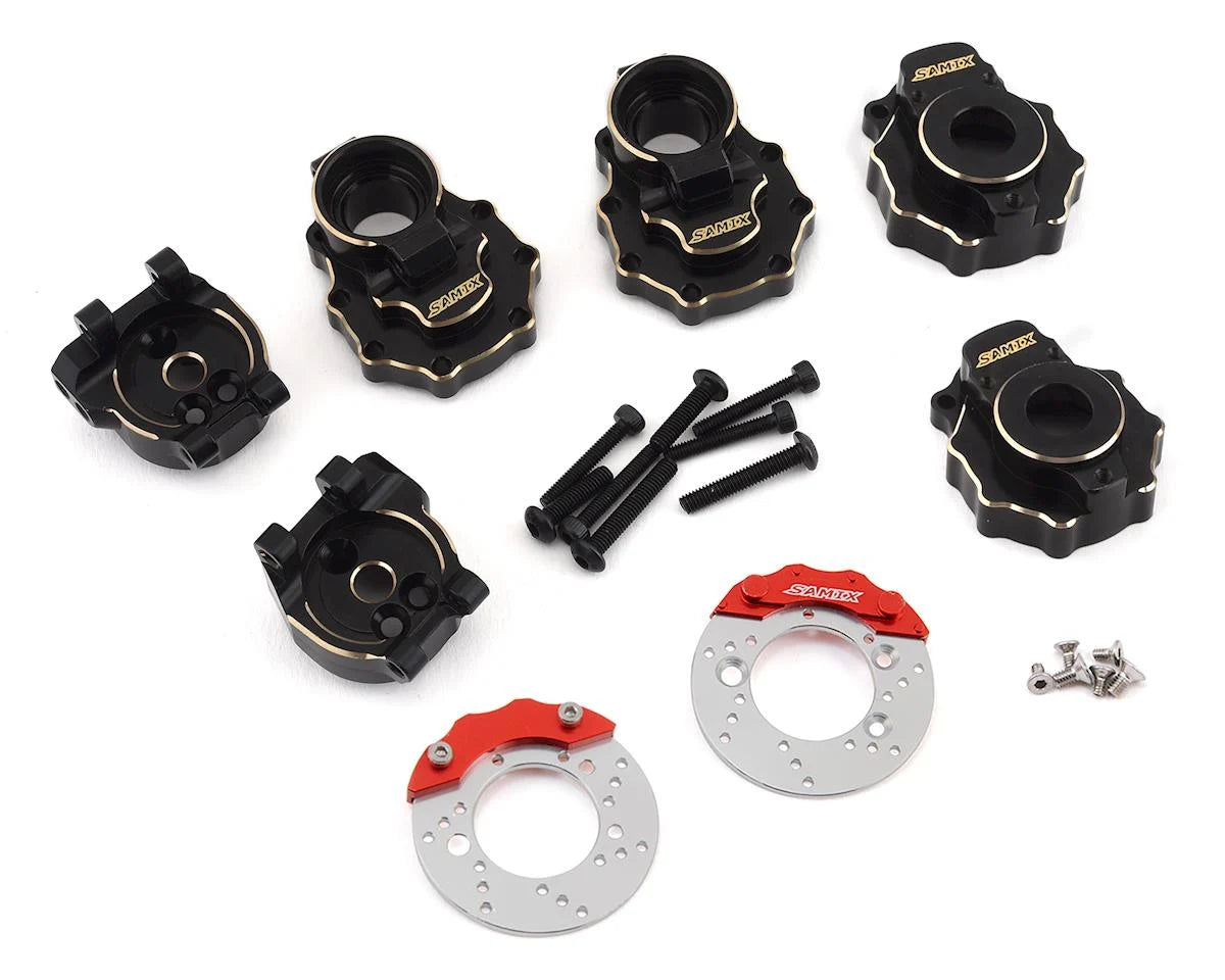 Samix TRX-4 Brass Rear Portal Drive Housing, Knuckle Cover & Hub Carrier Set