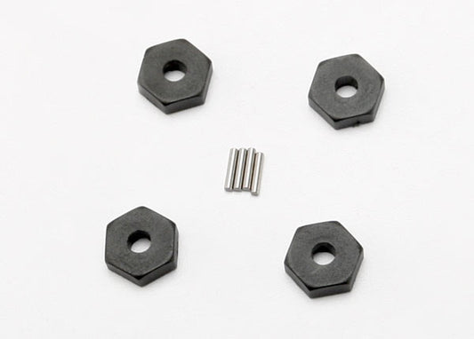 Traxxas Wheel hubs, hex (4)/ axle pins (1.5x8mm) (4)