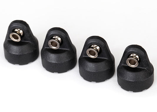 Traxxas Shock caps (black) (4) (assembled with hollow balls)