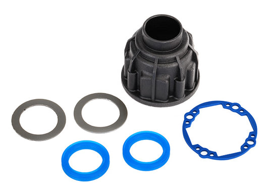 Traxxas Carrier, differential (front or center)/ x-ring gaskets (2)/ ring gear gasket/ 14.5x20 TW (2)