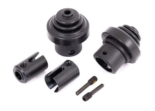 Traxxas Drive cup, front or rear (hardened steel) (for differential pinion gear)/ driveshaft boots (2)/ boot retainers (2)