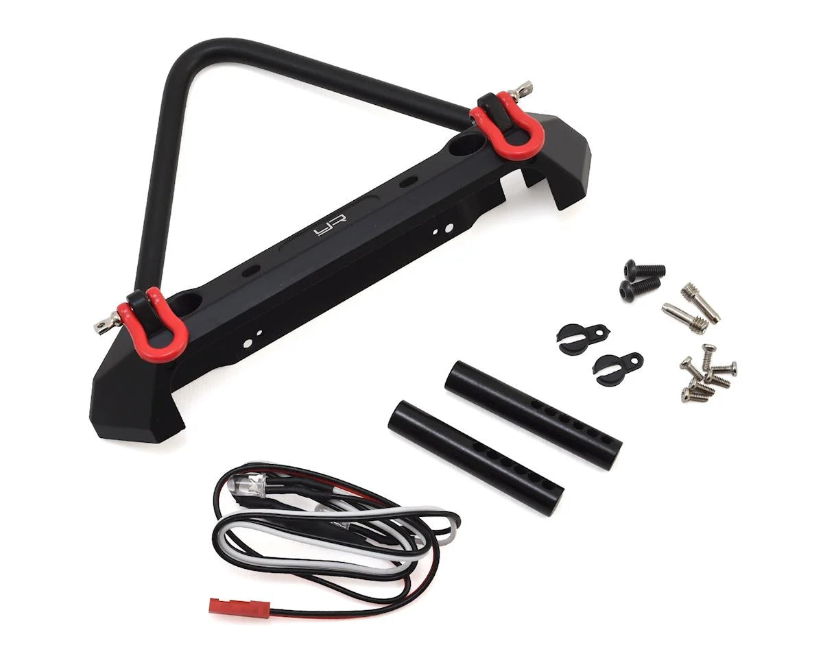 Yeah Racing Aluminum Front Stinger Bumper w/LED Light (Black) TRX-4